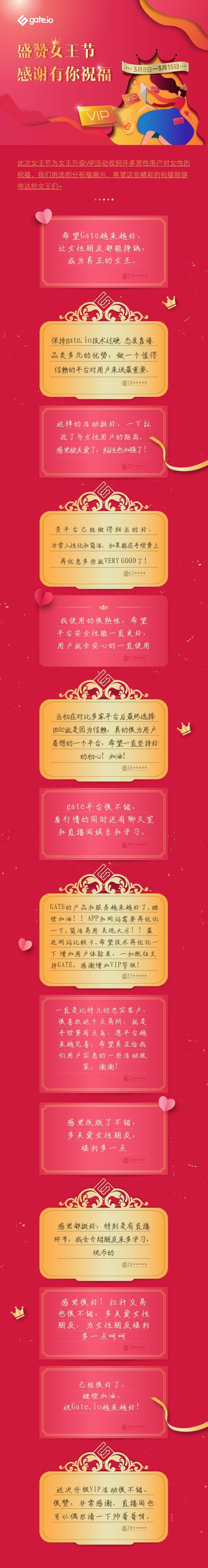 Gate.io已為女王節升級VIP活動申請用戶升級公告
