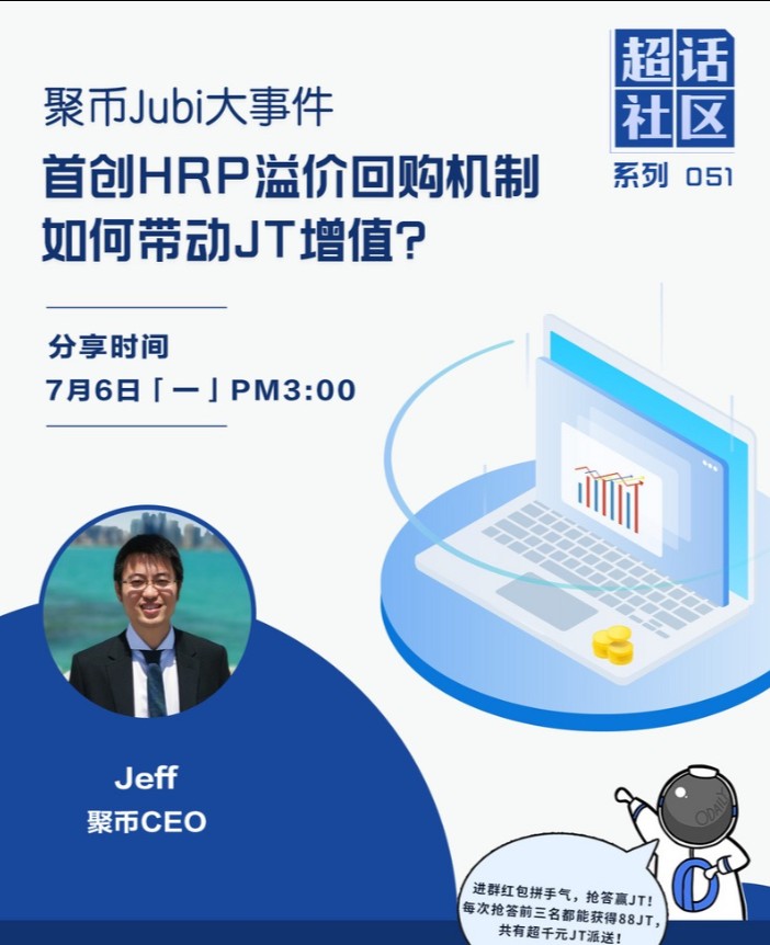 Jubi大話聚幣：首創HRP溢價回購機制，如何推動平臺幣JT增值？