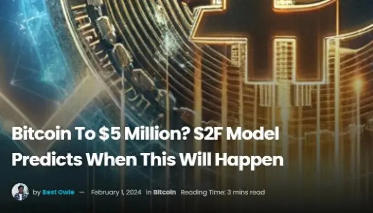 比特幣將在2028年至2032年漲至500萬美元，S2F模型預測何時會實現