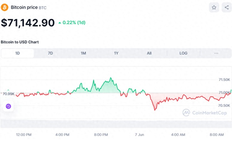 今天加密貨幣價格：比特幣比較堅挺 71 蟲洞在美元以上 （W） 飆升 12%
