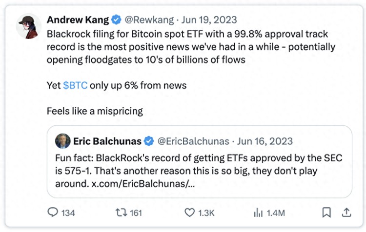 Andrew Kang 文章：為什么我認(rèn)為以太坊不能復(fù)制比特幣？ ETF 的成功？
