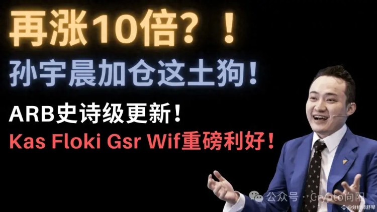 孫宇晨加倉(cāng)土狗幣，ARB Kas是有益的 Sol Floki、WIF，市場(chǎng)風(fēng)云變幻！